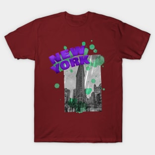 New York Drip - Purple/Teal T-Shirt